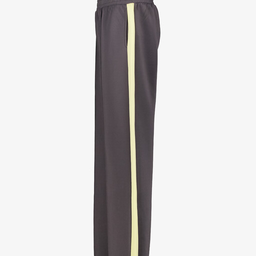 Meisjes wide leg broek met bies grijs geel