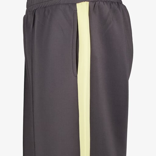 Meisjes wide leg broek met bies grijs geel