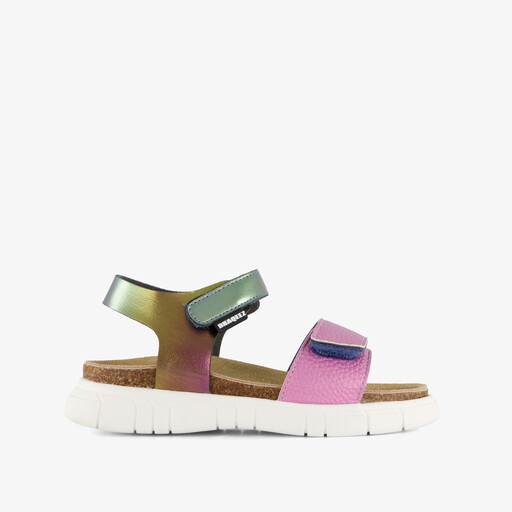 Leren meisjes sandalen metallic multicolor