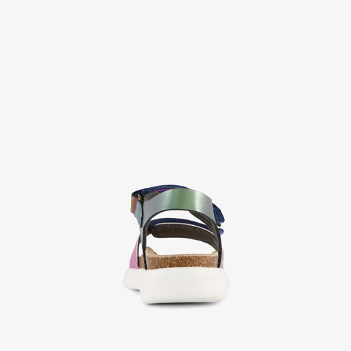 Leren meisjes sandalen metallic multicolor
