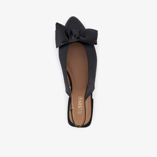 Dames slingbacks met strik zwart
