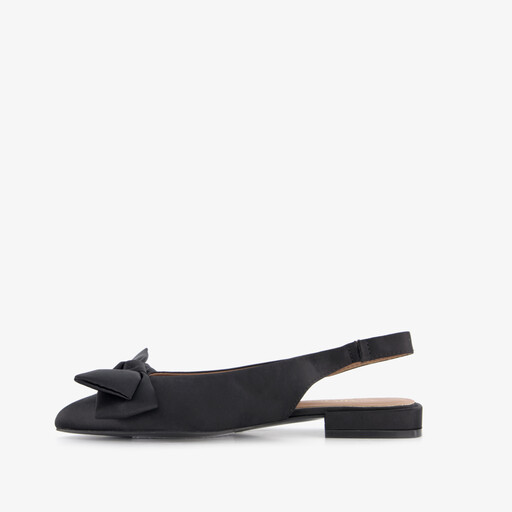 Dames slingbacks met strik zwart