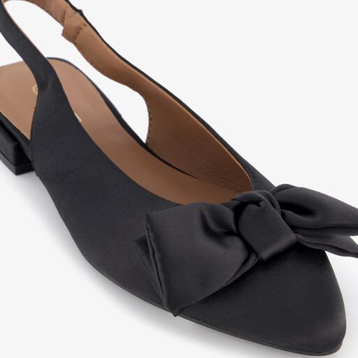 Dames slingbacks met strik zwart