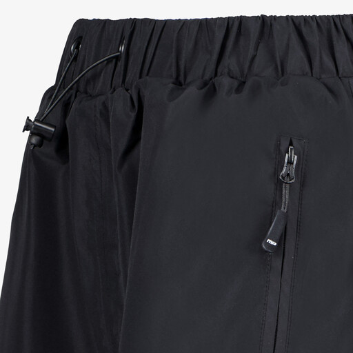 Heren dames regenbroek met ritsen zwart