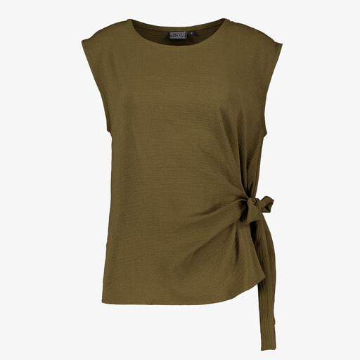 Dames top met strikdetail groen