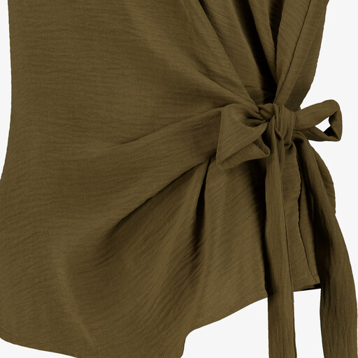 Dames top met strikdetail groen