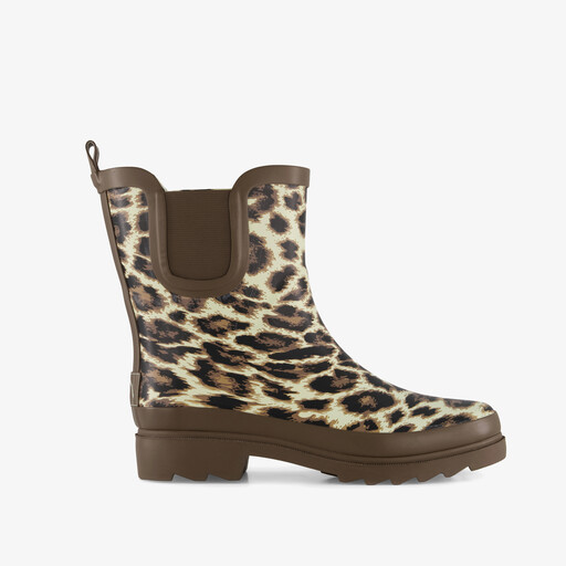 Korte dames regenlaarzen panterprint