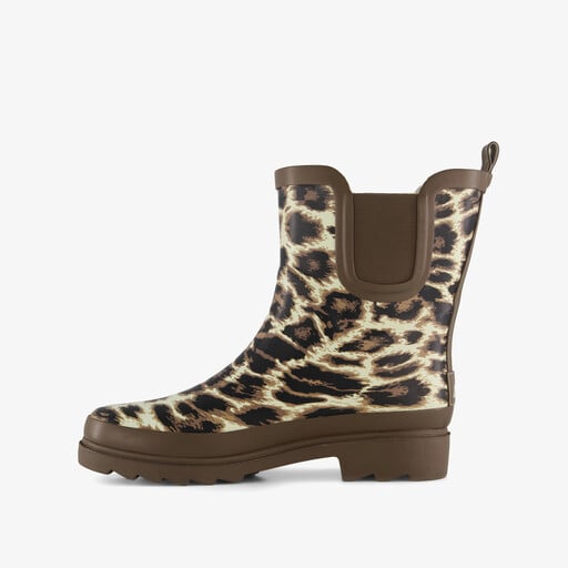 Korte dames regenlaarzen panterprint