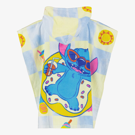Kinder zwemponcho met capuchon blauw