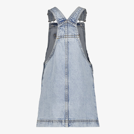 Meisjes denim tuinjurk met bloemetjes