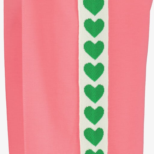 Wide leg meisjes broek met bies roze