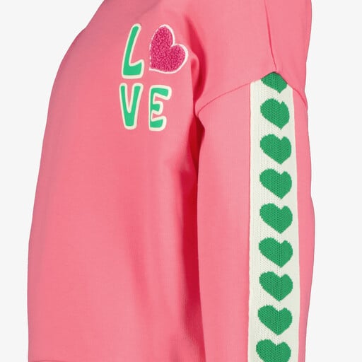 Meisjes sweater met bies roze