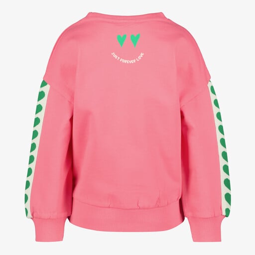Meisjes sweater met bies roze