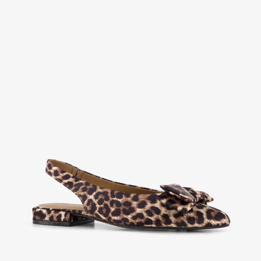 Dames slingbacks met strik en panterprint