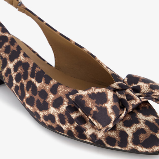 Dames slingbacks met strik en panterprint