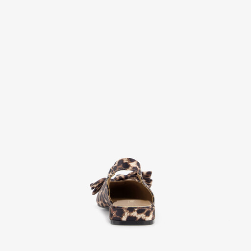 Dames slingbacks met strik en panterprint