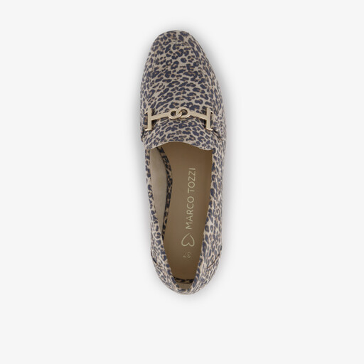 Dames loafers met panterprint beige bruin