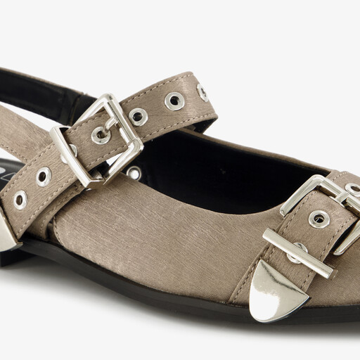 Dames slingbacks met gespen beige