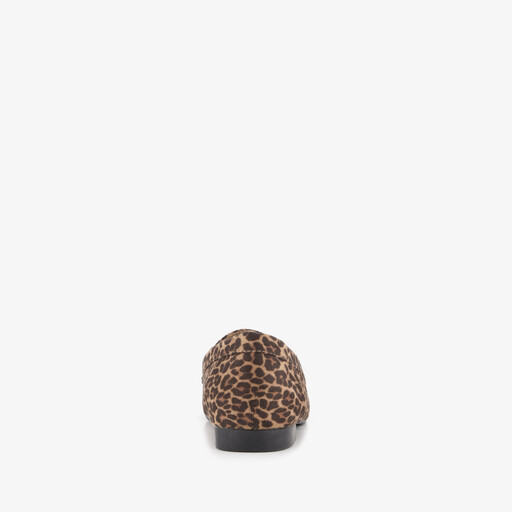 Dames loafers met panterprint bruin