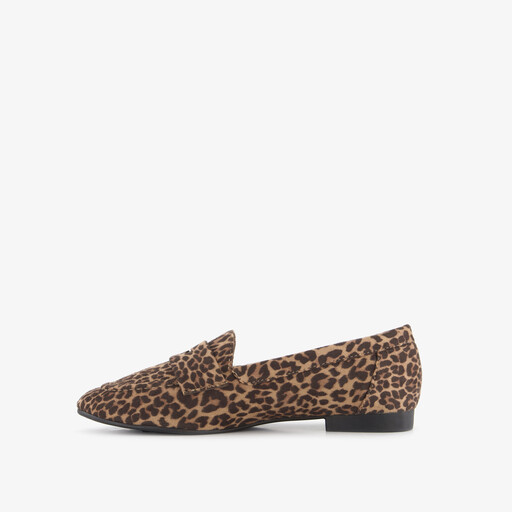 Dames loafers met panterprint bruin