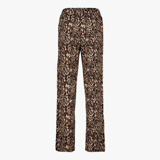 Dames pantalon met panterprint bruin beige