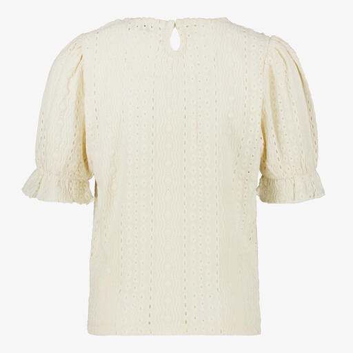 Meisjes top met structuur wit