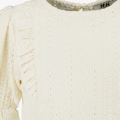 Meisjes top met structuur wit