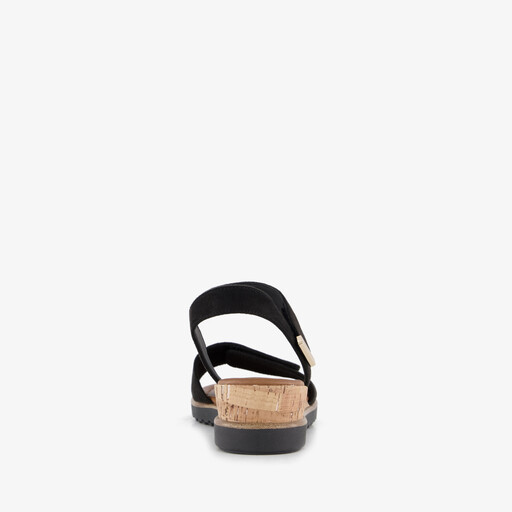 Dames sandalen met sleehak zwart