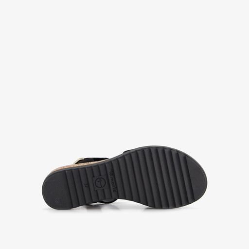 Dames sandalen met sleehak zwart