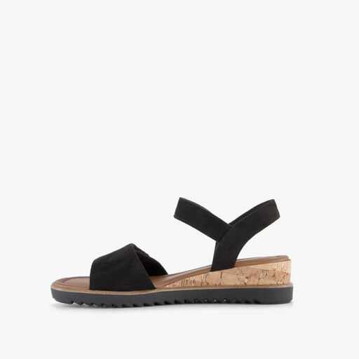 Dames sandalen met sleehak zwart