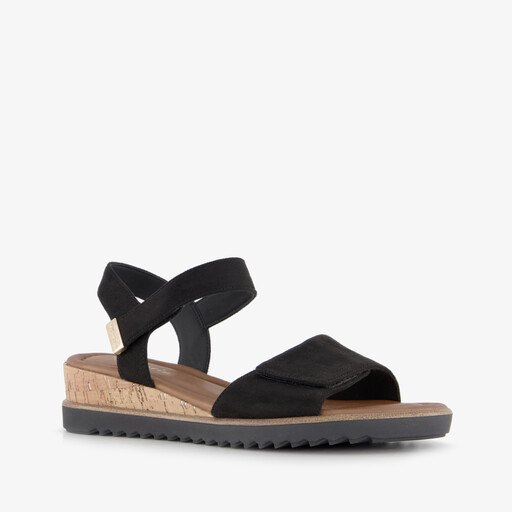 Dames sandalen met sleehak zwart