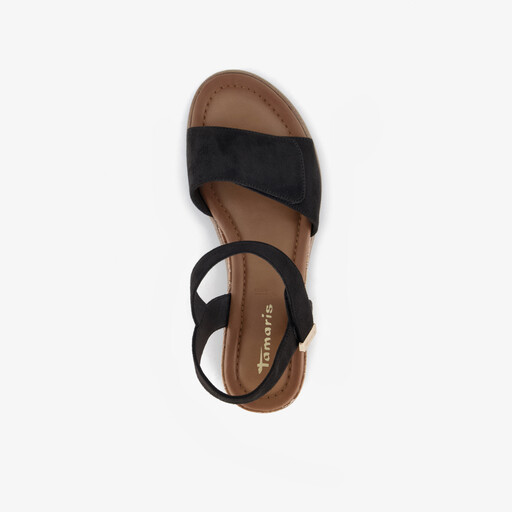 Dames sandalen met sleehak zwart