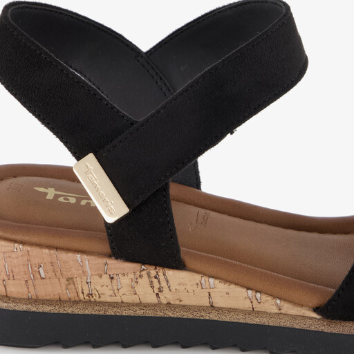 Dames sandalen met sleehak zwart