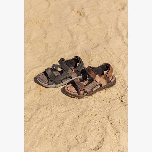 Leren heren sandalen bruin
