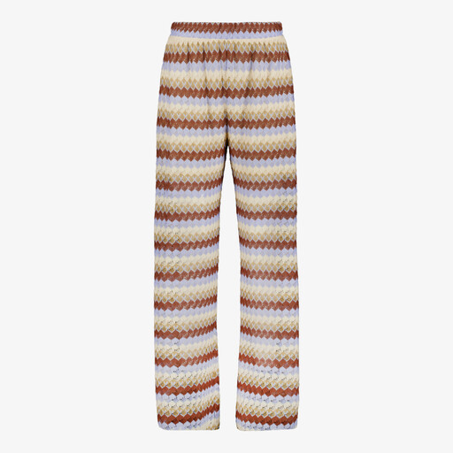 Dames wide leg broek met print multicolor