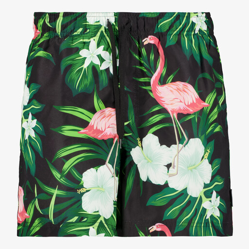 Heren zwemshort met flamingo groen