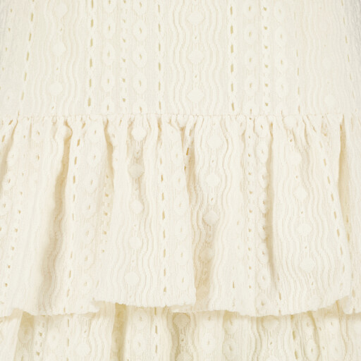 Meisjes rok met broderie details wit