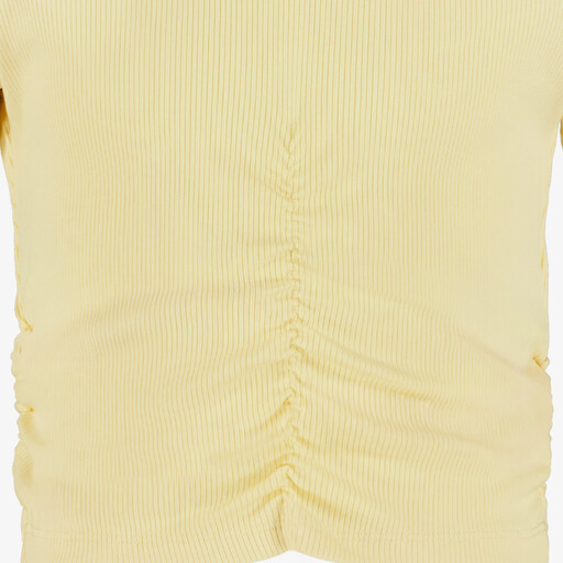Cropped meisjes T-shirt geel