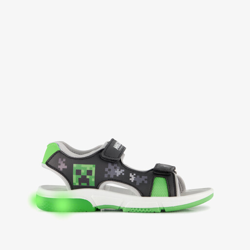 Jongens sandalen met lichtjes zwart groen