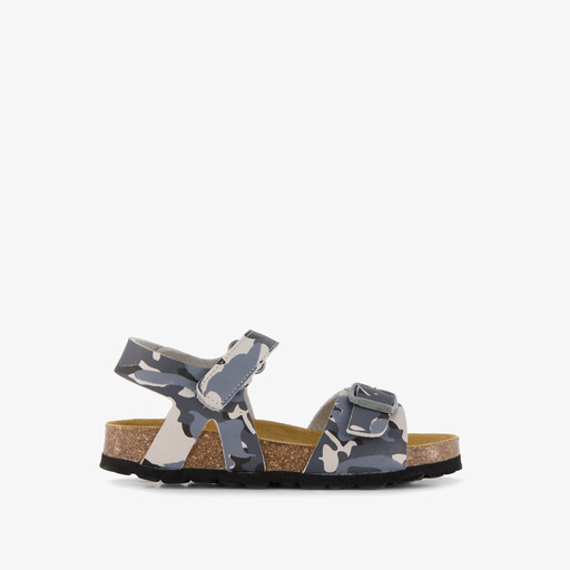 Jongens bio sandalen met camouflageprint grijs