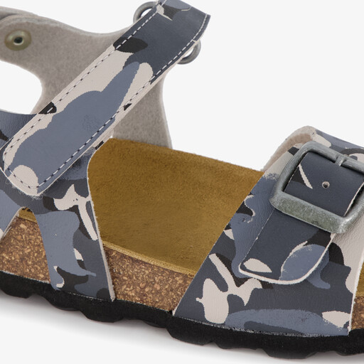 Jongens bio sandalen met camouflageprint grijs