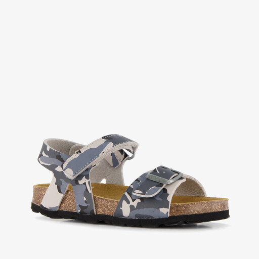 Jongens bio sandalen met camouflageprint grijs