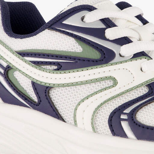 Jongens dad sneakers wit blauw