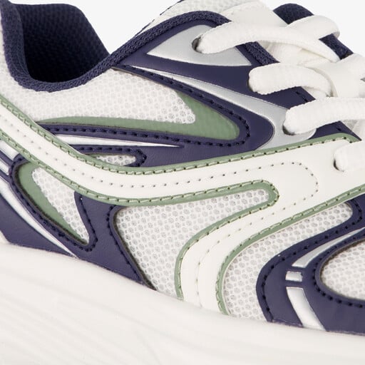 Jongens dad sneakers wit blauw