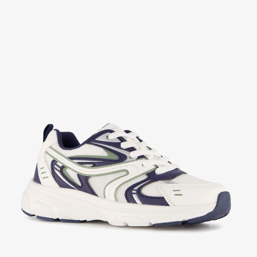 Jongens dad sneakers wit blauw