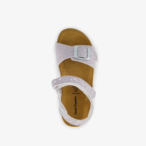 Meisjes bio sandalen met panterprint lila