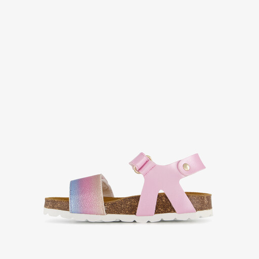 Meisjes bio sandalen metallic roze
