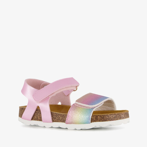 Meisjes bio sandalen metallic roze
