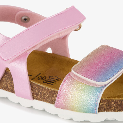 Meisjes bio sandalen metallic roze
