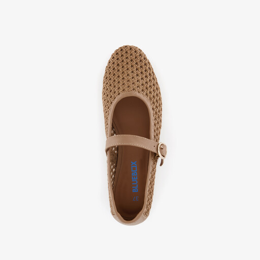 Dames mesh ballerina's bruin